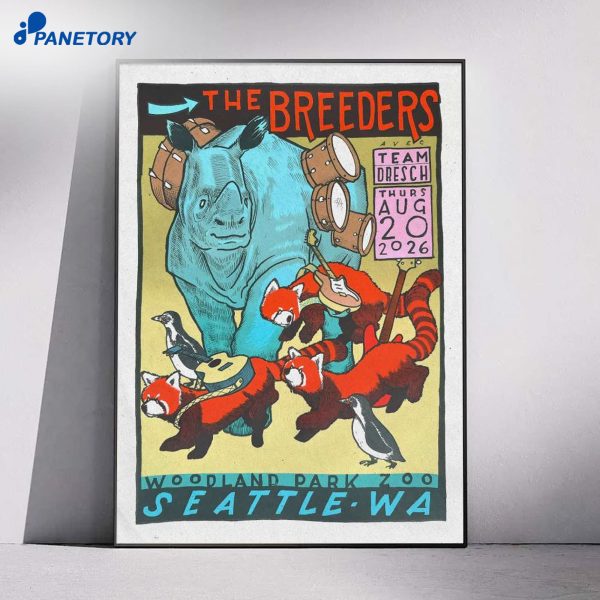 The Breeders Seattle Tour Aug 20 2026 Poster