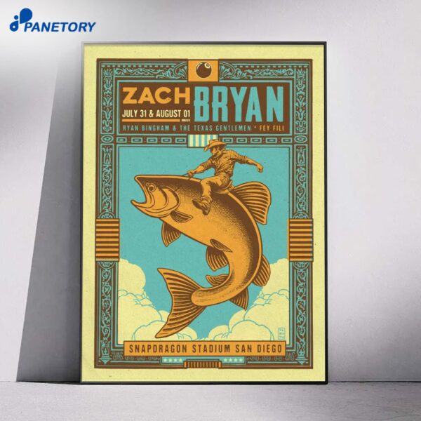 Zach Bryan San Diego CA Jul 31 Aug 1 2026 Poster
