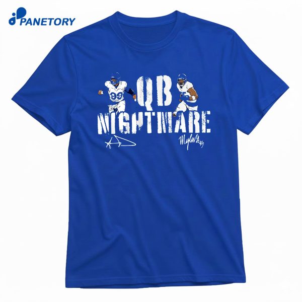 Aaron Donald &Amp; Myles Garrett Qb Nightmare T-Shirt
