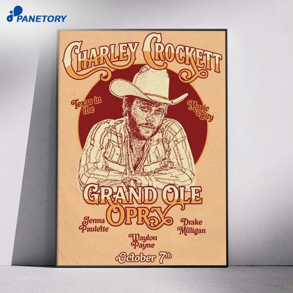 Charley Crockett Nashville TN Tour Oct 7 2026 Poster