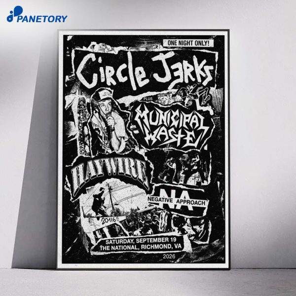 Circle Jerks The National Richmond VA Aug 19 2026 Poster