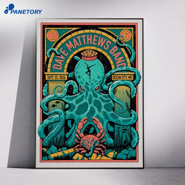 Dave Matthews Band Ocean City MD Oceans Calling Festival Sep 25 2026 Poster