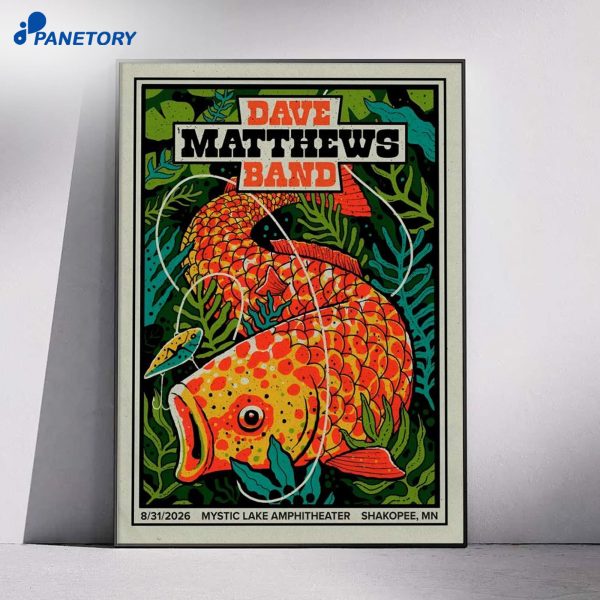 Dave Matthews Band Shakopee MN Aug 31 2026 Poster
