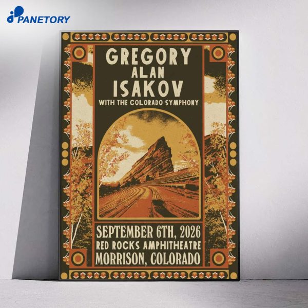 Gregory Alan Isakov Red Rocks Morrison CO Sep 6 2026 Poster