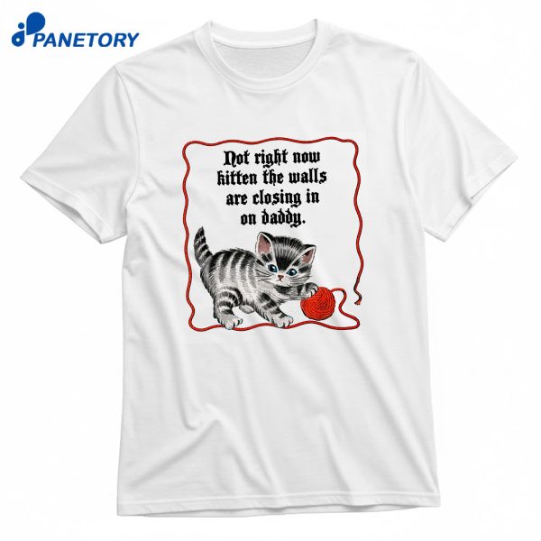 Not Right Now Kitten The Walls Are Closing In On Daddy T-Shirt