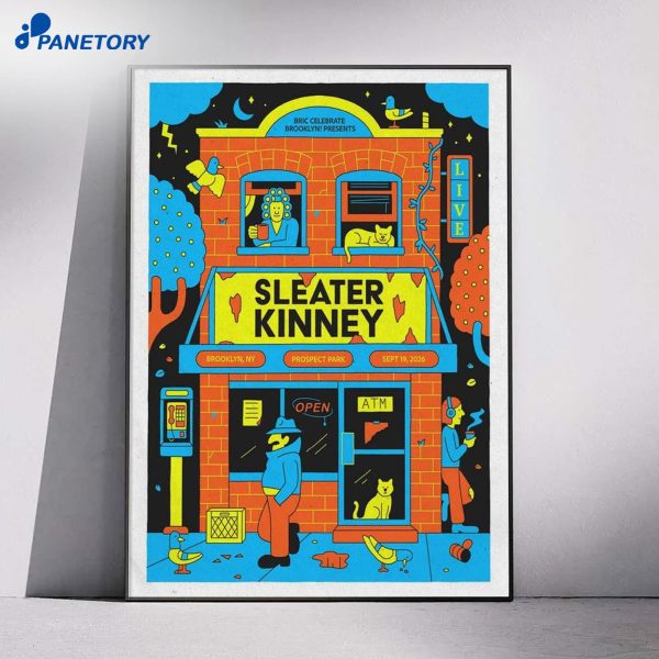 Sleater Kinney Brooklyn New York Concert Sep 19 2026 Poster