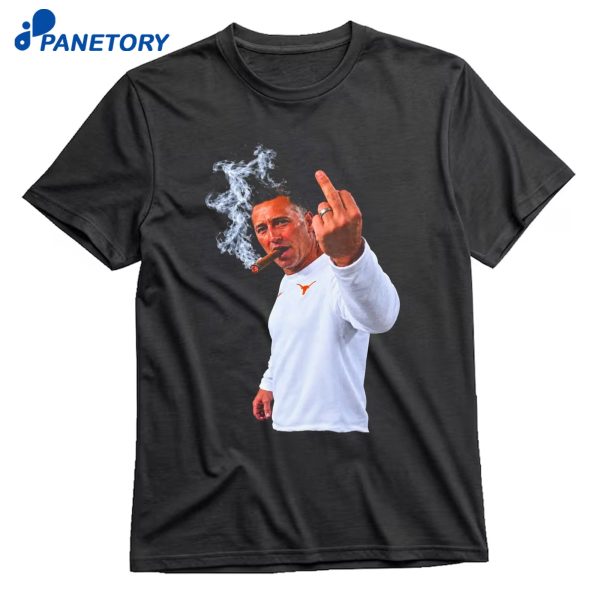 Steve Sarkisian Smoking Middle Finger T-Shirt