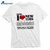 God I Love New York Where Else In The World Can You Get A Sandwich T-shirt 1