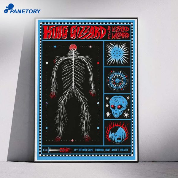 King Gizzard Anita's Theatre Thirroul Nsw Oct 13 2026 Poster