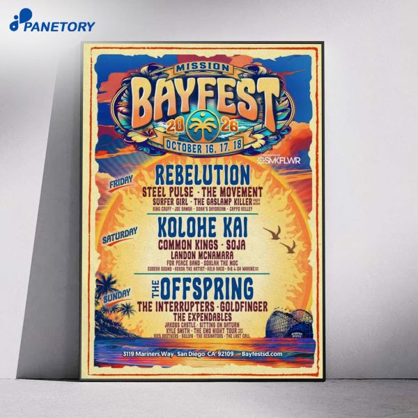 Mission Bayfest Mariner's Point Park Mission Beach San Diego CA Oct 16-18 2026 Poster