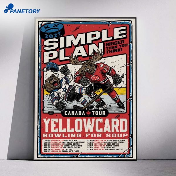 Simple Plan Bigger Than You Think Canada Tour 2026 Poster