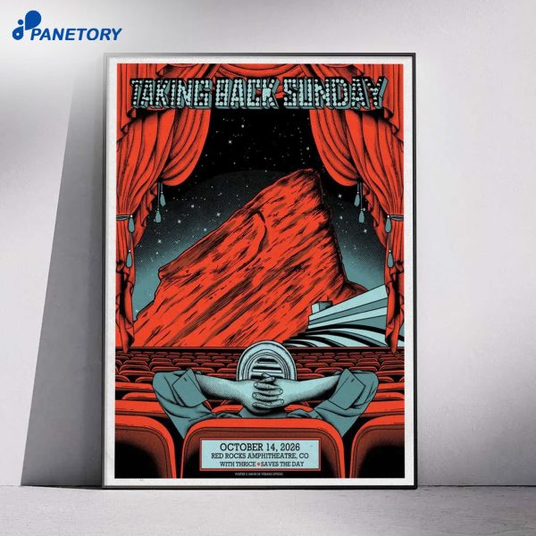 Taking Back Sunday Red Rocks Amphitheatre Morrison Colorado Oct 14 2026 Poster