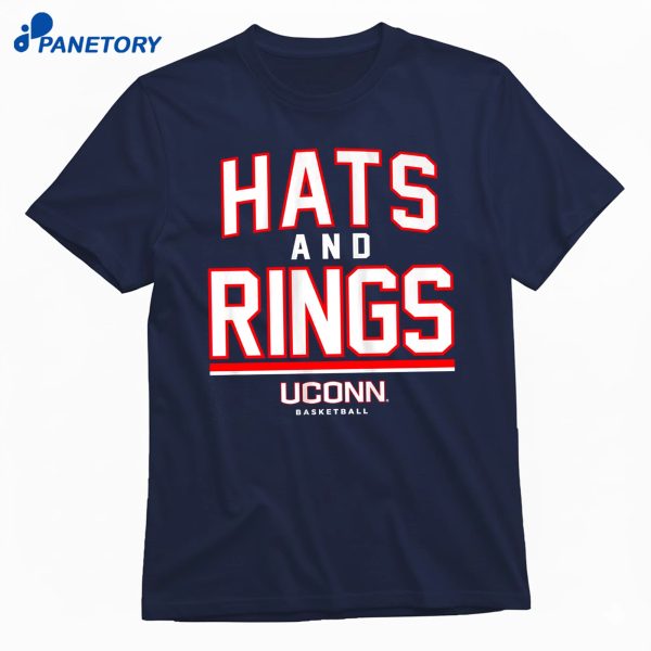 Uconn Basketball Hats And Rings T-Shirt